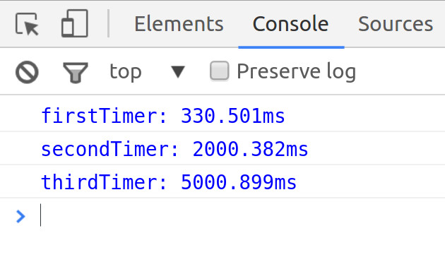 Third timer console output