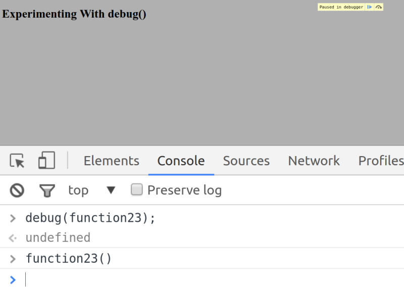 Manually calling funciton 23 with debug