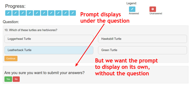 prompt not displaying how we want