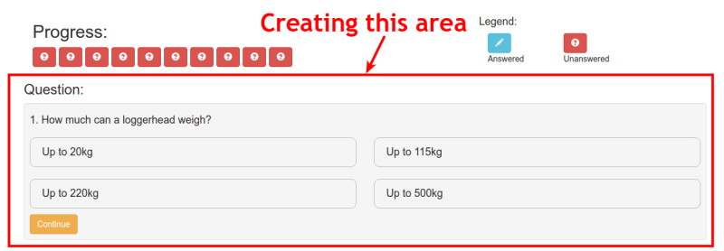 question area markup
