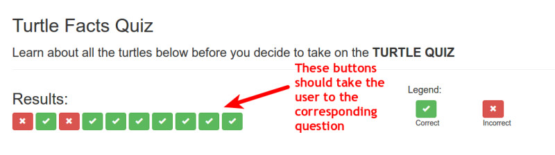 results progress navigation buttons