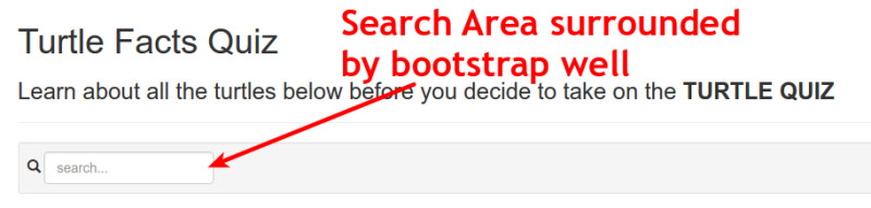 search area with bootstrap well