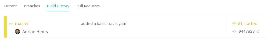 Travis Build History